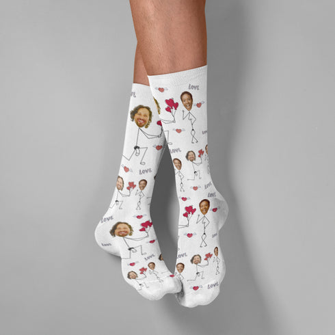 Personalised Love Couple Face Socks